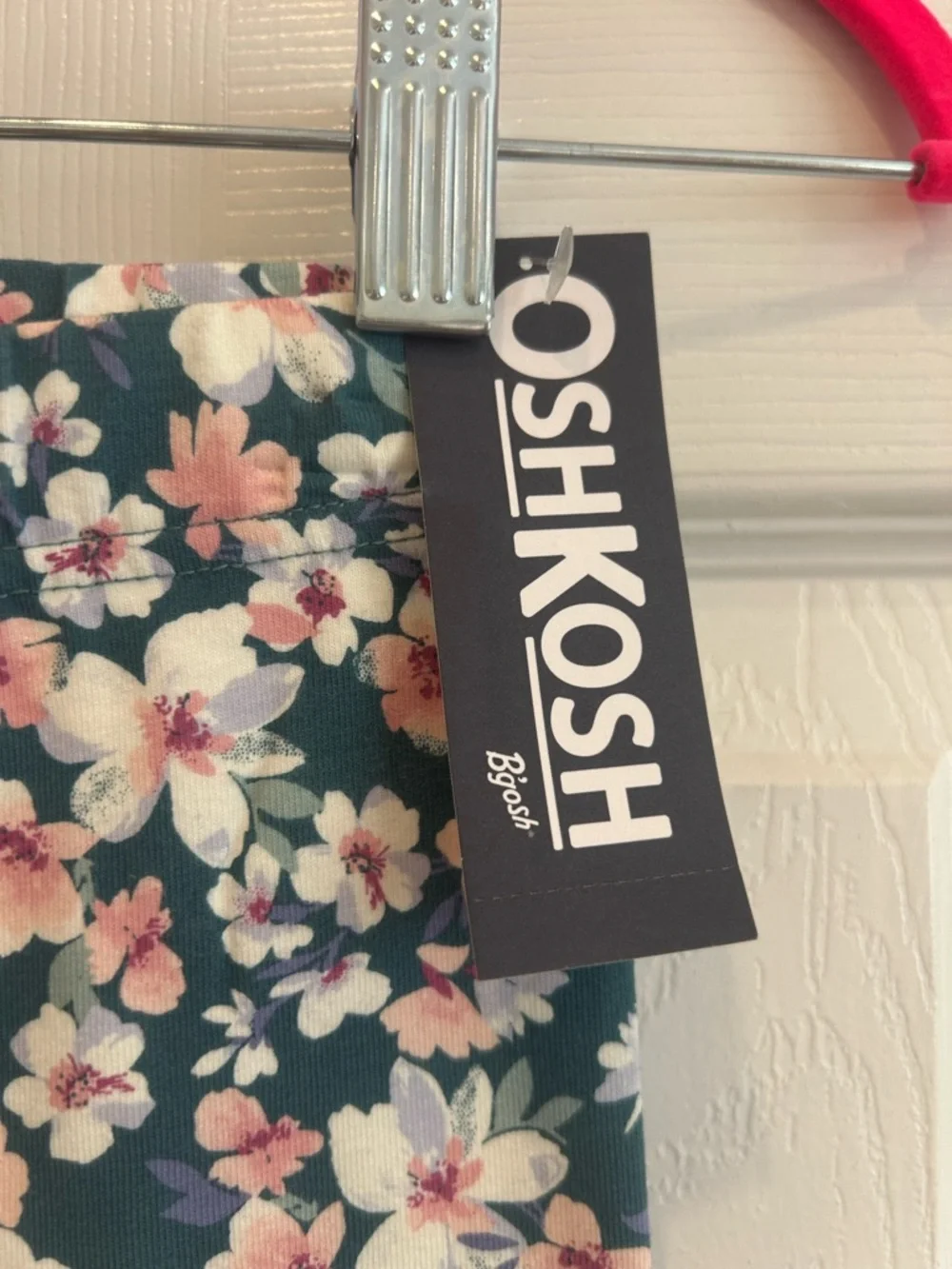 OshKosh B'gosh Teal Floral Girls Leggings with Pink Accents